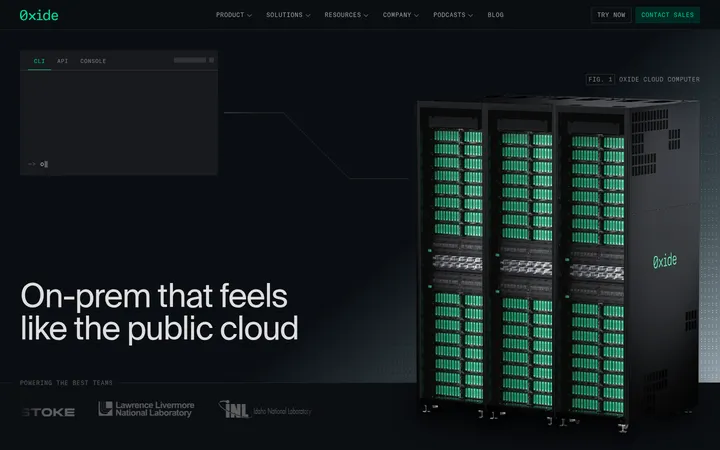 Oxide Computer Company 首屏截图