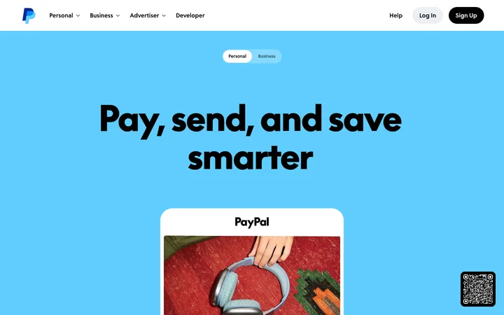 PayPal 首屏截图