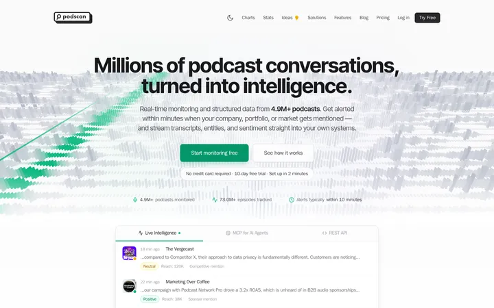 Podscan 首屏截图