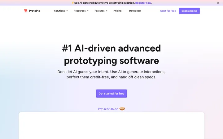 ProtoPie 首屏截图