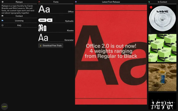 Riptype Foundry 首屏截图