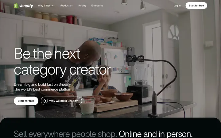 Shopify 首屏截图