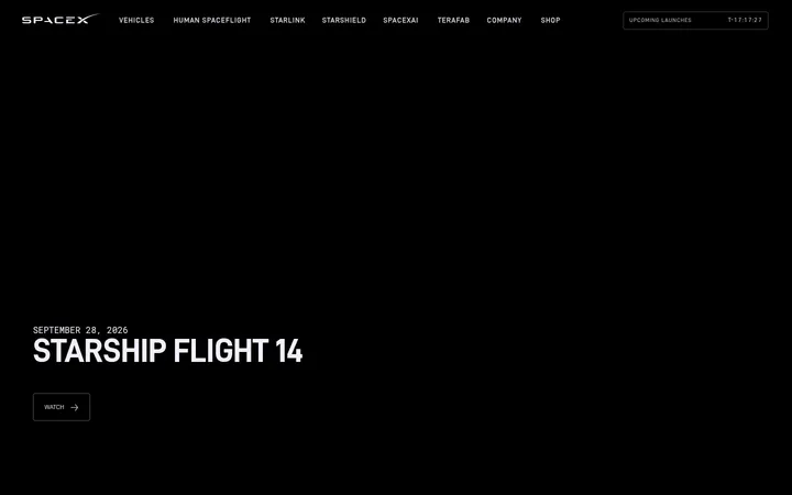 SpaceX 首屏截图
