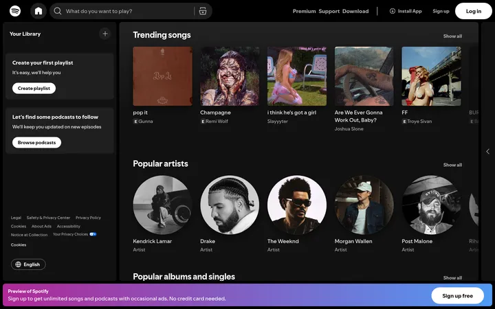 Spotify 首屏截图