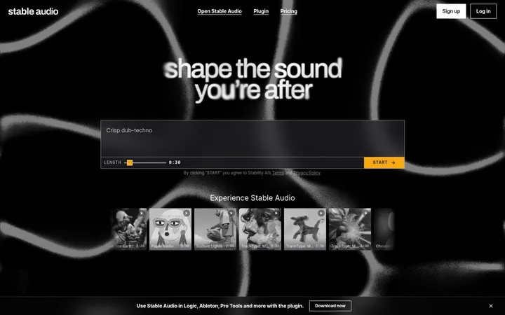 Stable Audio 首屏截图