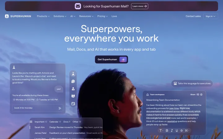 Superhuman 首屏截图