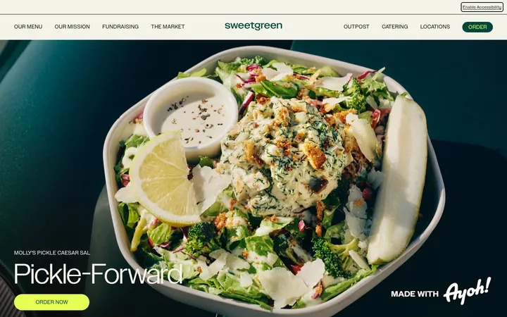 sweetgreen 首屏截图