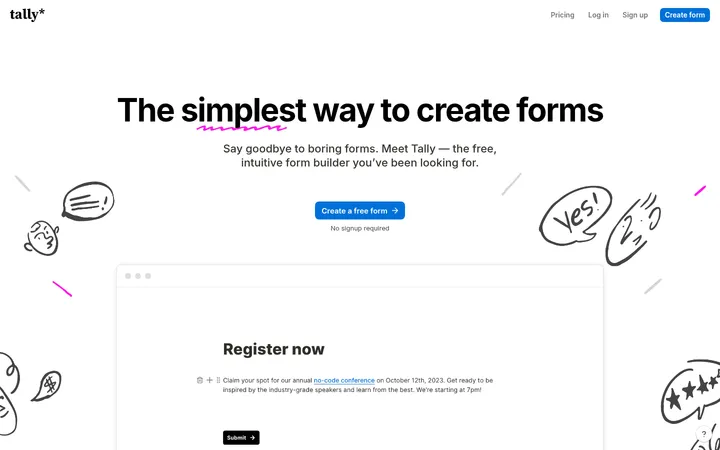 Tally Forms 首屏截图