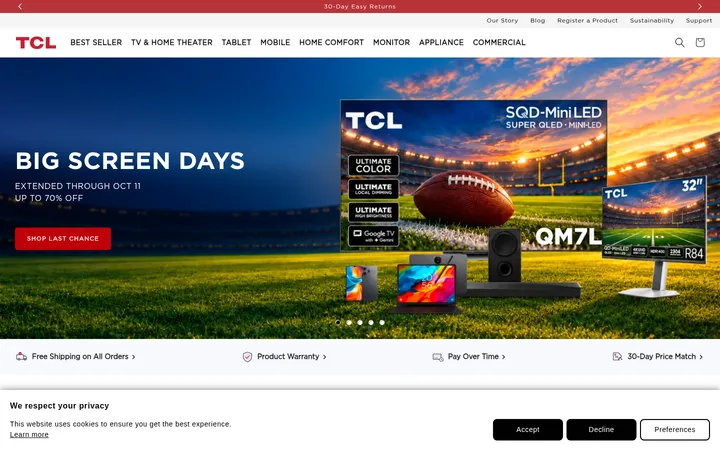 TCL 首屏截图