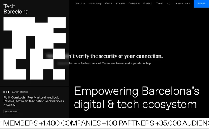 Tech Barcelona 首屏截图