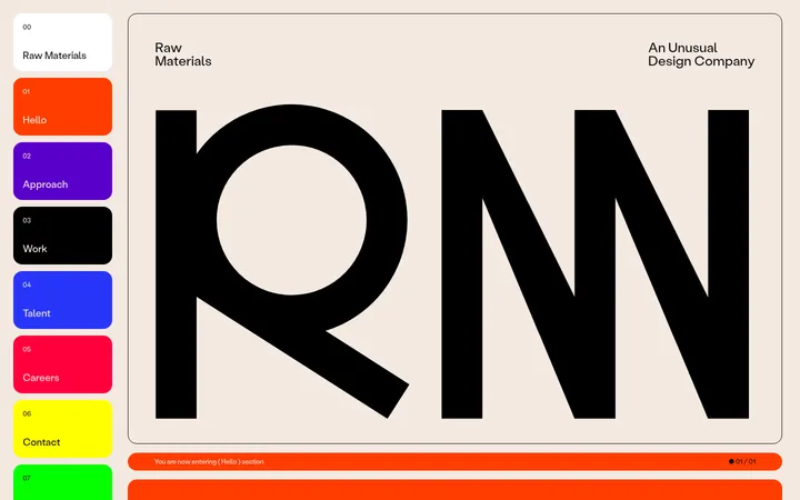 Raw Materials 首屏截图