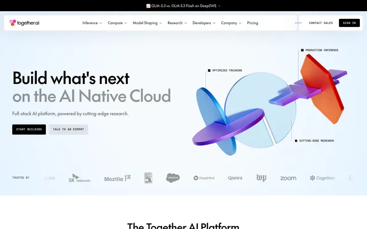 Together AI 首屏截图