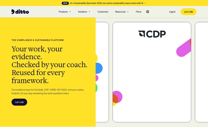 Ditto — CSR Platform Homepage 首屏截图