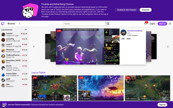 Twitch 首屏截图