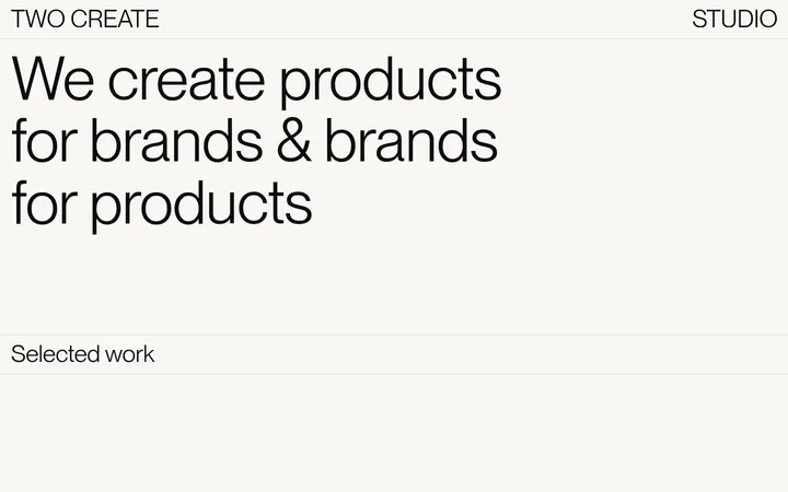 Two Create Studio 首屏截图