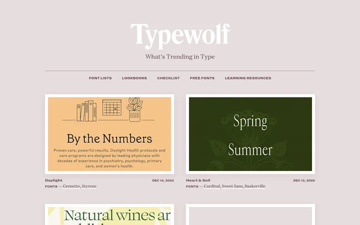 Typewolf 首屏截图