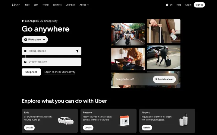Uber 首屏截图