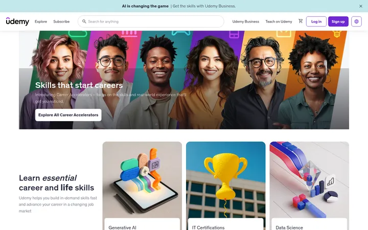 Udemy 首屏截图