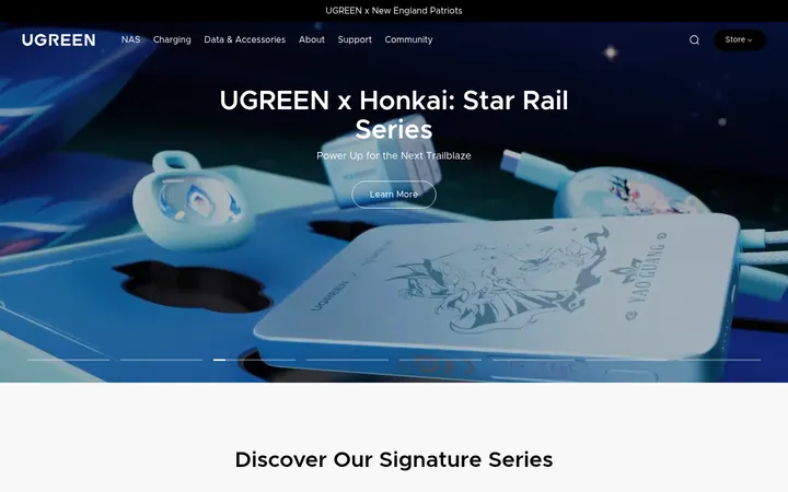 UGREEN Official Site 首屏截图