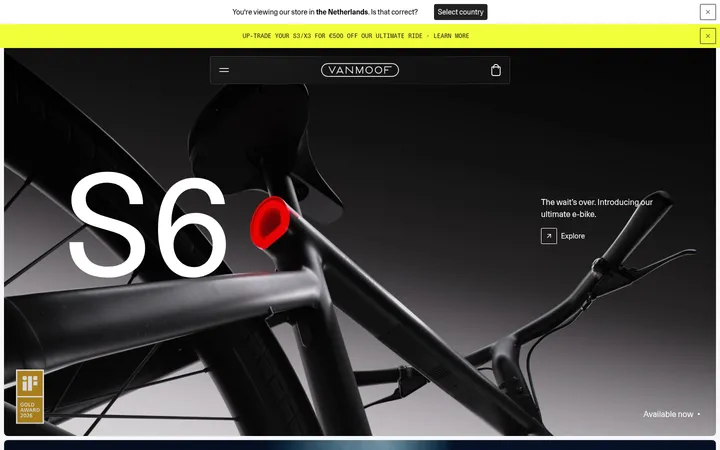 VanMoof 首屏截图