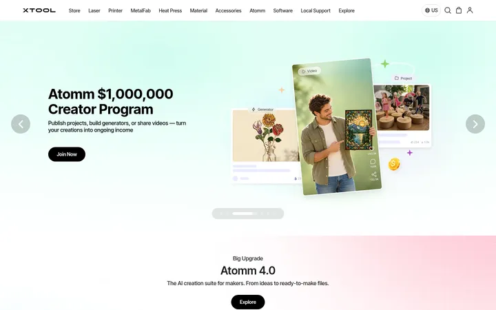 xTool 首屏截图